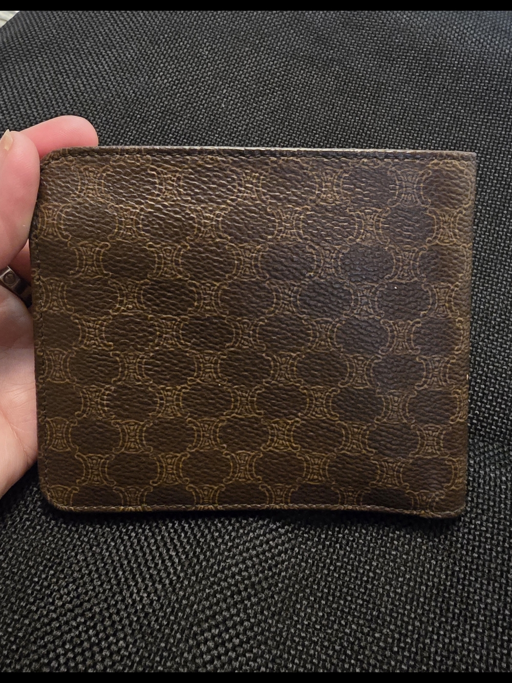 Celine Brown Monogram Leather Bi-Fold Wallet